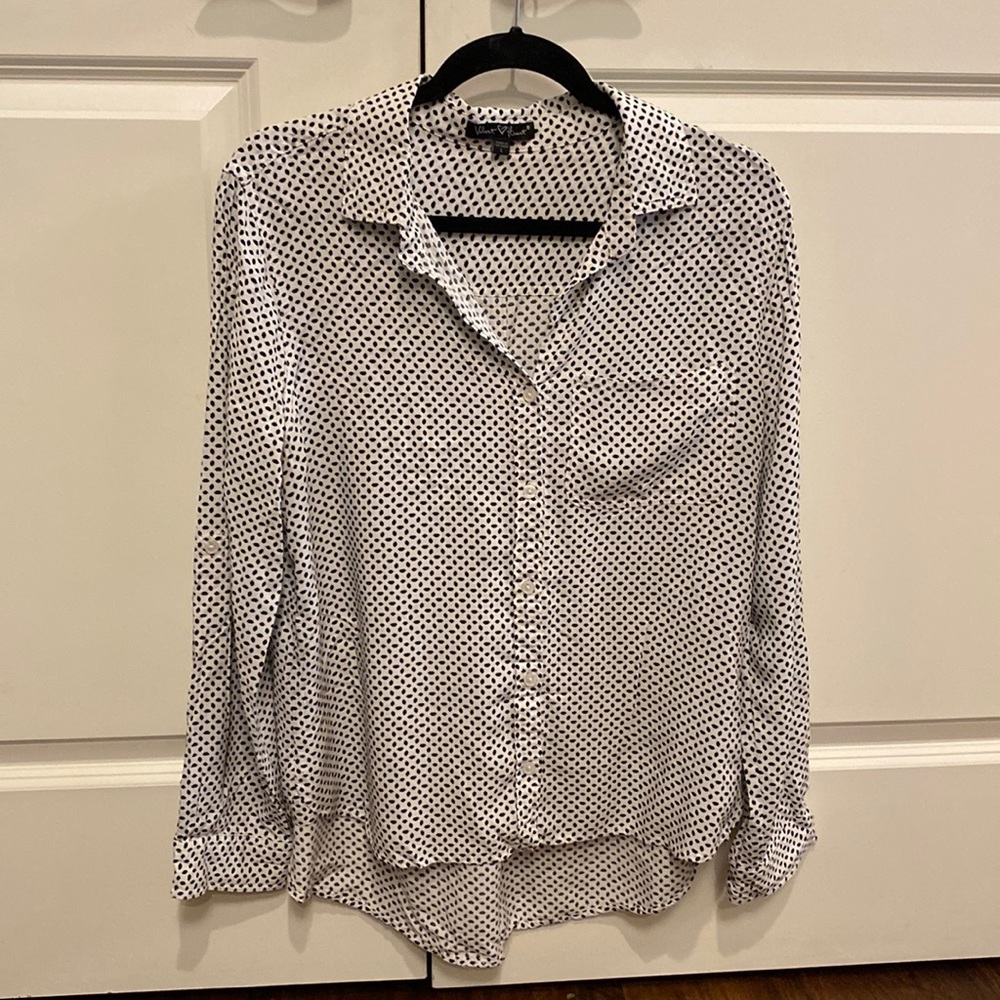 Velvet Heart Black & White Long Sleeve Button Down